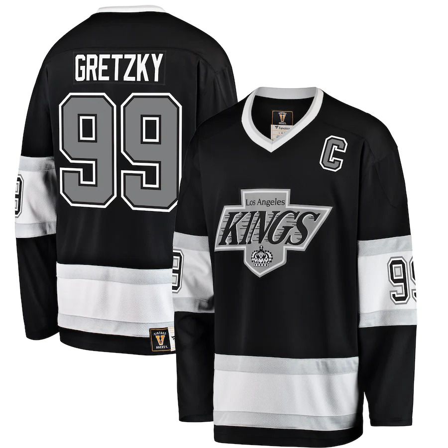 Men Los Angeles Kings #99 Wayne Gretzky Fanatics Branded Black Premier Breakaway Retired Player NHL Jersey